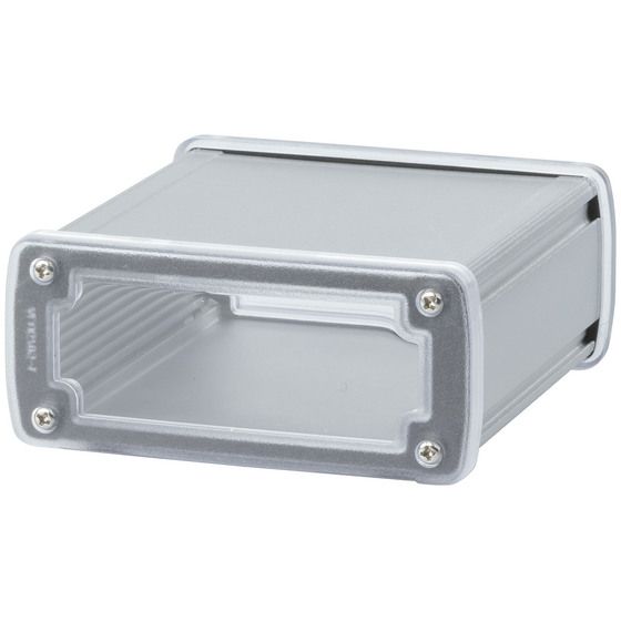 Jaycar Aluminium PCB Enclosure with Clear End Caps – 115 × 51 × 119mm