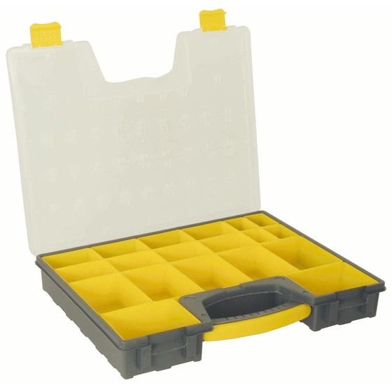 Jaycar Industrial 19-Compartment Storage Case – Removable Trays, ABS
