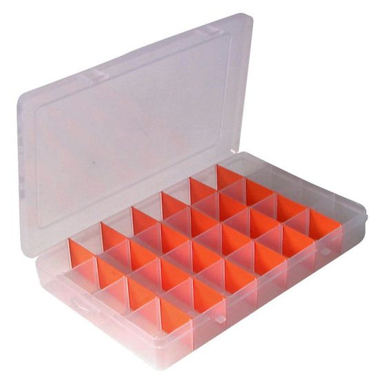 Jaycar 28 Compartment Storage Case – See-Through, Removable Partitions, 4 to 28 Slots