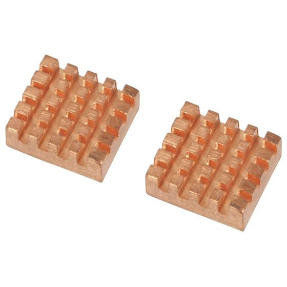 Copper Heatsink for Raspberry Pi – 2 Pack (CPU + GPU) | Also Fits Power ICs & Regulators