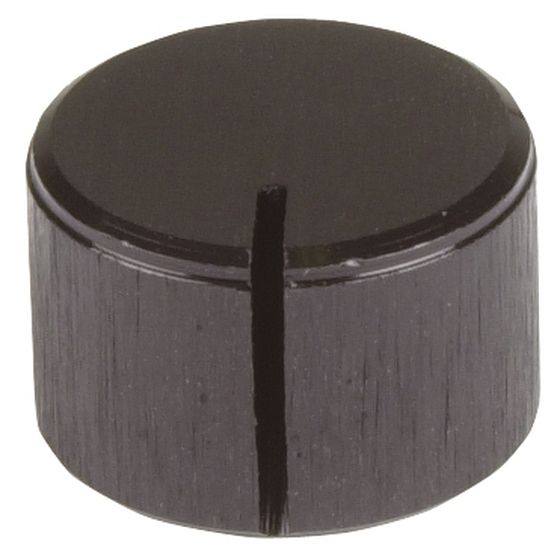 22mm Black Anodised Knob – Grub Screw Fit, 0.25/6.35mm Shaft | Jaycar