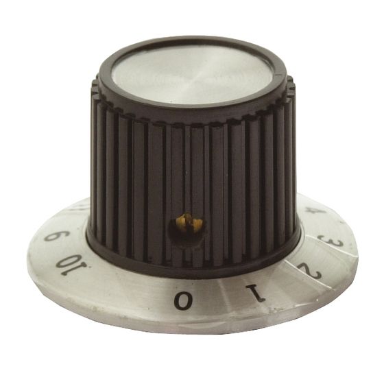 36mm Numbered Knob, Skirt 1–10 – Black Cylindrical | Jaycar