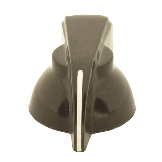 KNOB PLASTIC POINTER 1/4 SHAFT BLACK