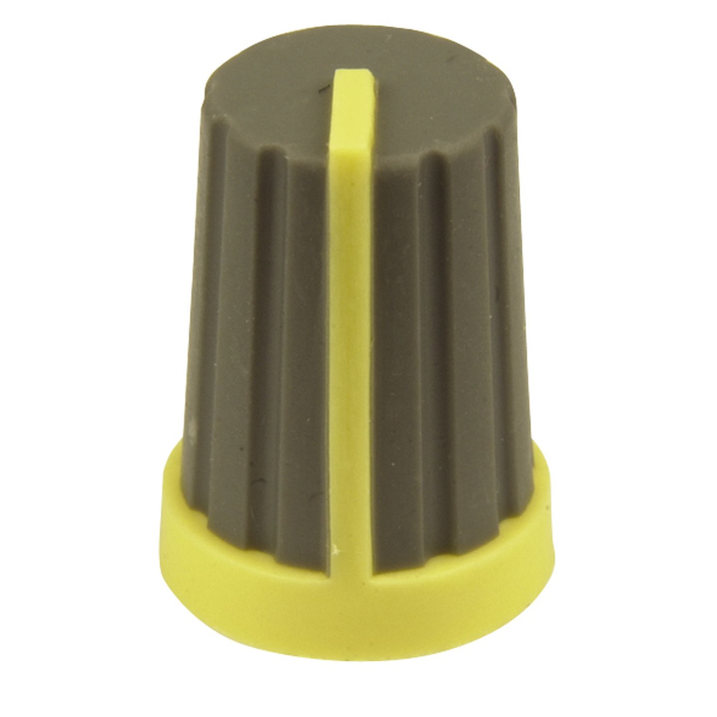 Knob Plastic Push On 18T Spline Gry/Yel