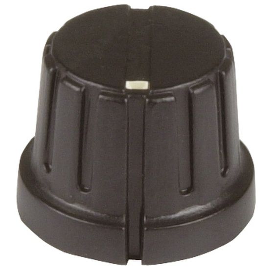 Jaycar 20mm Metric Knob – Black, Push-On Fit for 9mm Mini Pots (HK7772)