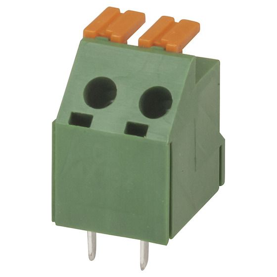 Jaycar 2-Way Spring Terminal Block – 5.0mm Pitch, PA66 Housing
