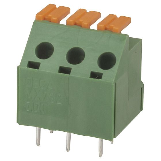 3 Way Spring Terminal Block – 5mm Pitch, 22-14 AWG, PA66 Housing | Jaycar HM3142