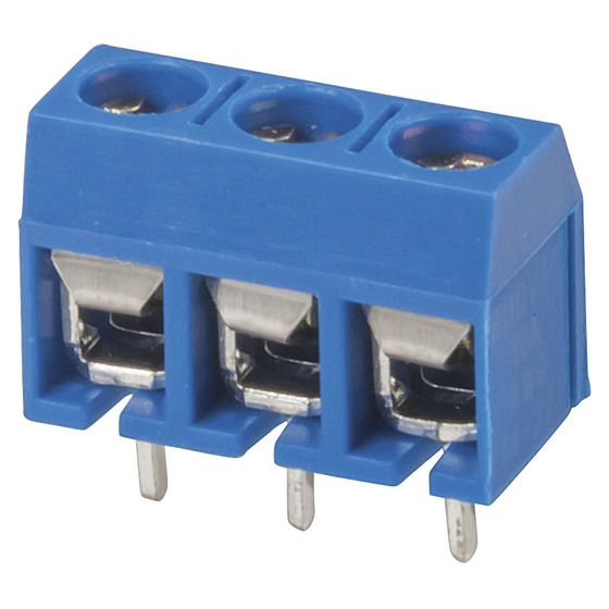 3 Way PCB Mount Screw Terminal Strip, 5mm Pitch – JAYCAR HM3173