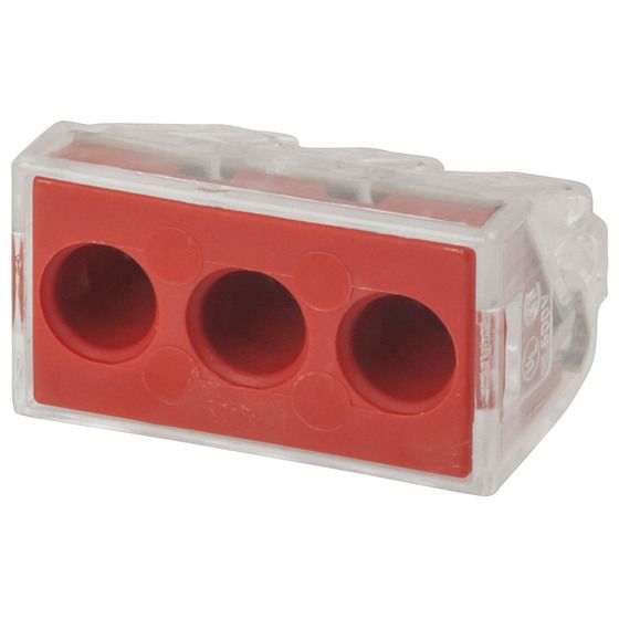 3 Way Red WAGO Push Wire Connector | JAYCAR