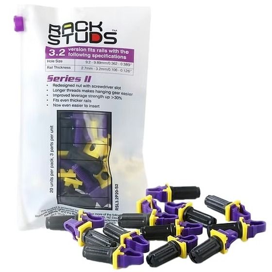 Rackstuds 3.2mm – 20 Pack | Front-Insert Cage Nut Replacement for Rails 2.7–3.2mm