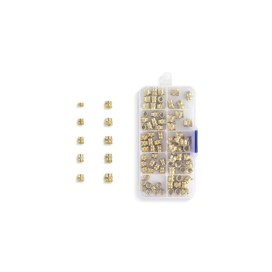 Jaycar Heat Press Brass Inserts M5 & M6 – 90-Piece Pack for 3D Printed and Thermoplastic Parts