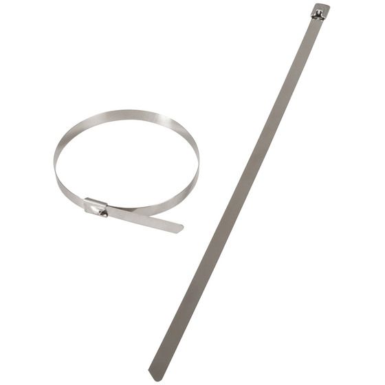 Jaycar 200mm x 7.9mm 316 Stainless Steel Cable Ties – 10 Pack