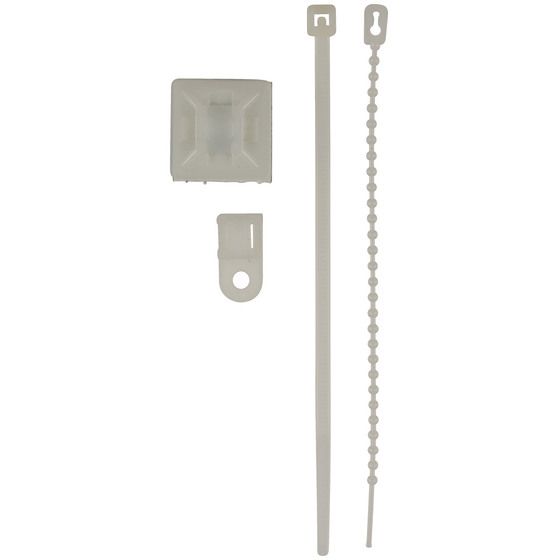 Jaycar Cable Tie Tidy Kit – 120mm Ties, Reusable Ties & Mounts (80 Pieces)
