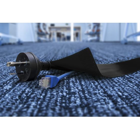 Jaycar Secure Cord Cable Cover Black – 25m Roll, 100mm Wide, Hook & Loop, Cut to Length