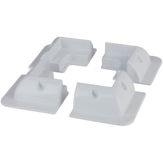 Jaycar White ABS Solar Panel Corner Mounting Brackets – Set of 4