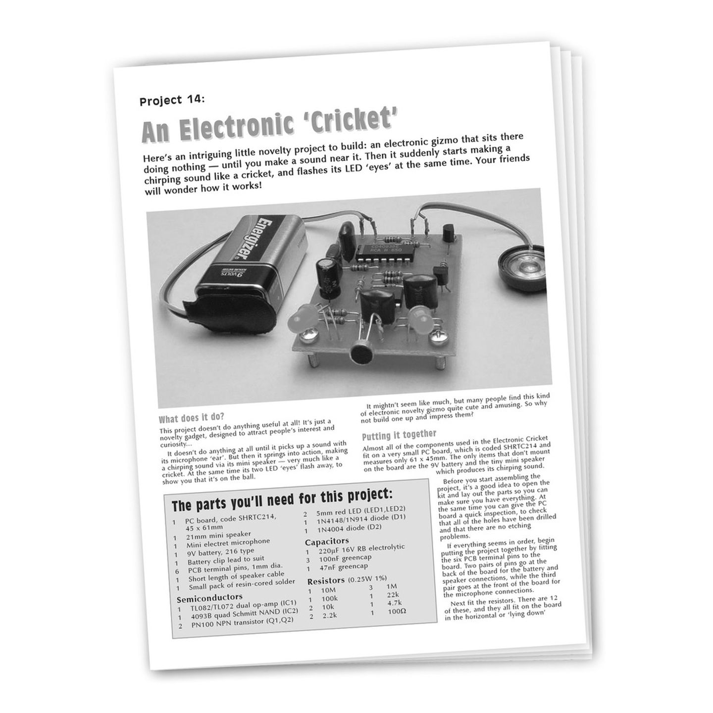 Instructions to Suit SC2 Project 14 - Jiminy Cricket Noise Generator KJ8224