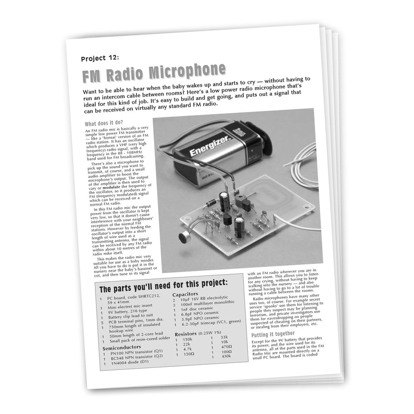 Instructions to suit SC2 Project - KJ8230 Simple FM Bug