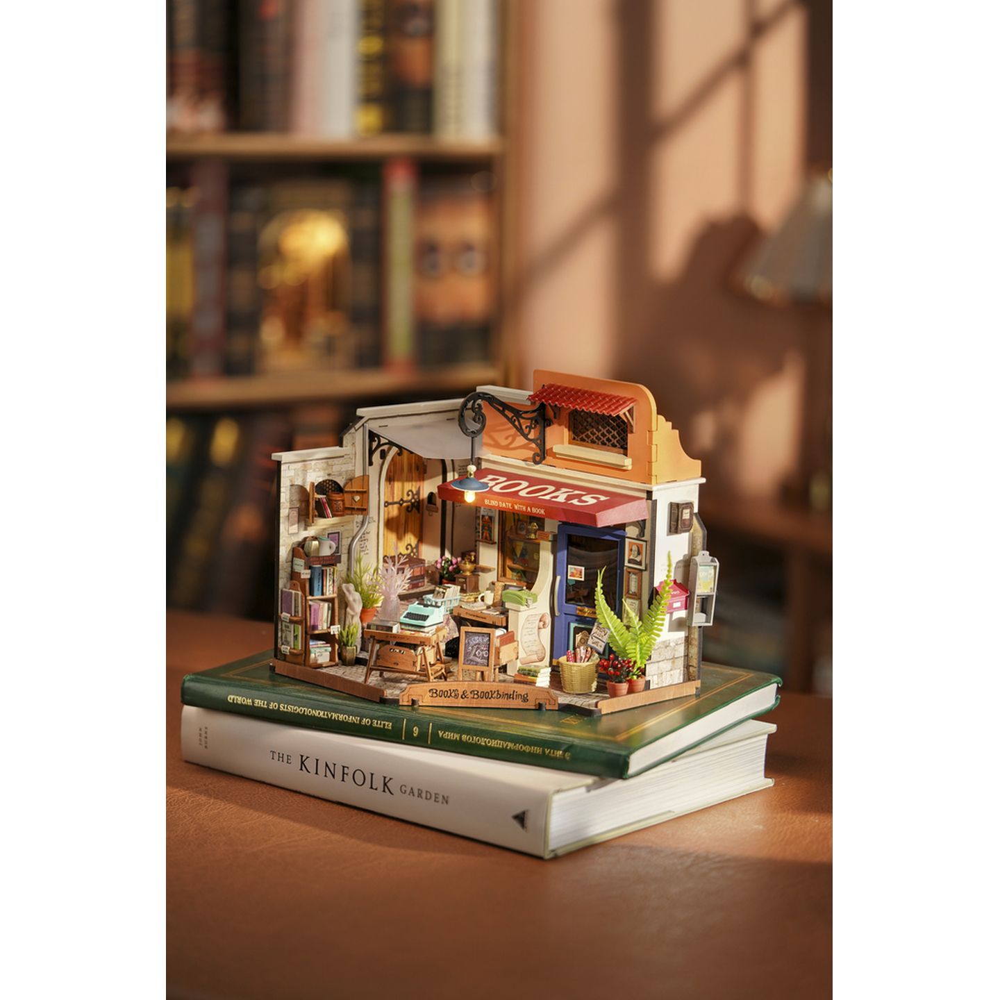 ROKR Corner Bookstore DIY Miniature House Kit