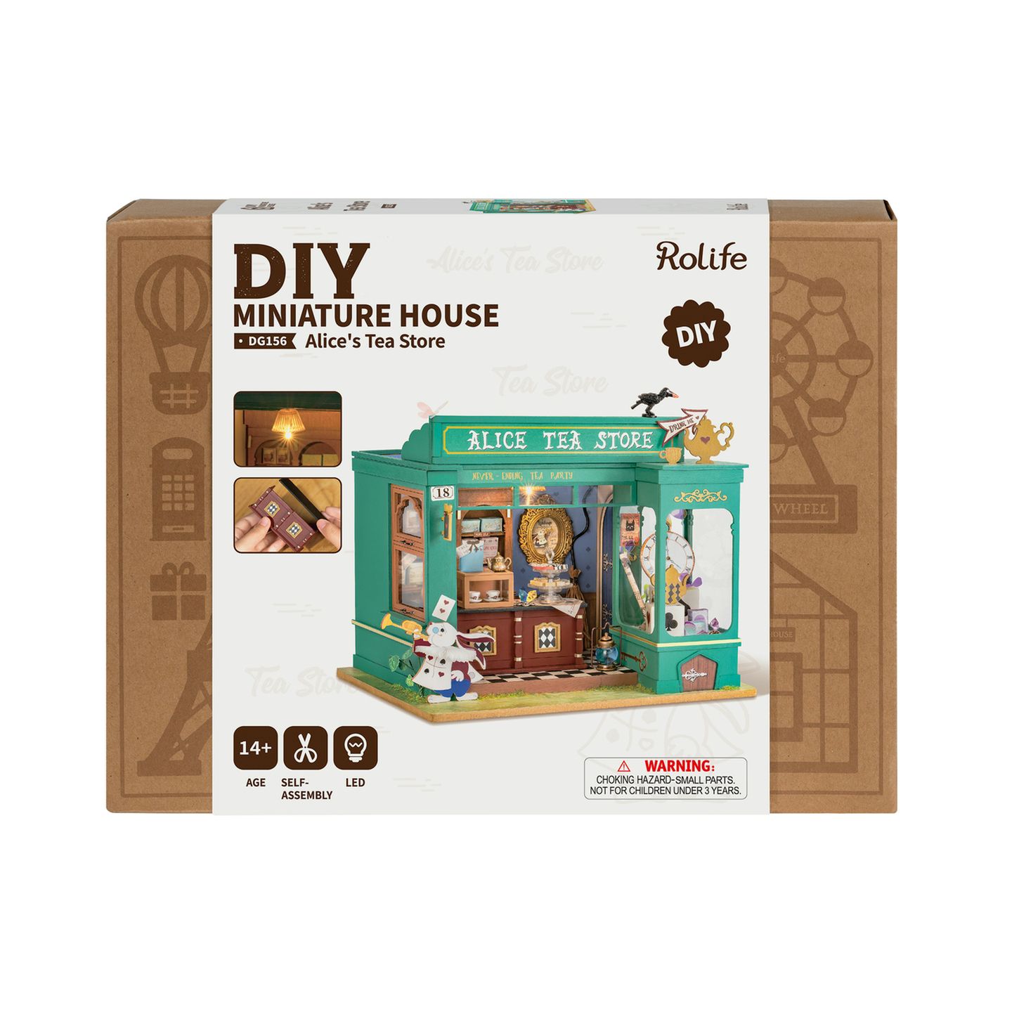 ROKR Alices Tea Store DIY Miniature House Kit