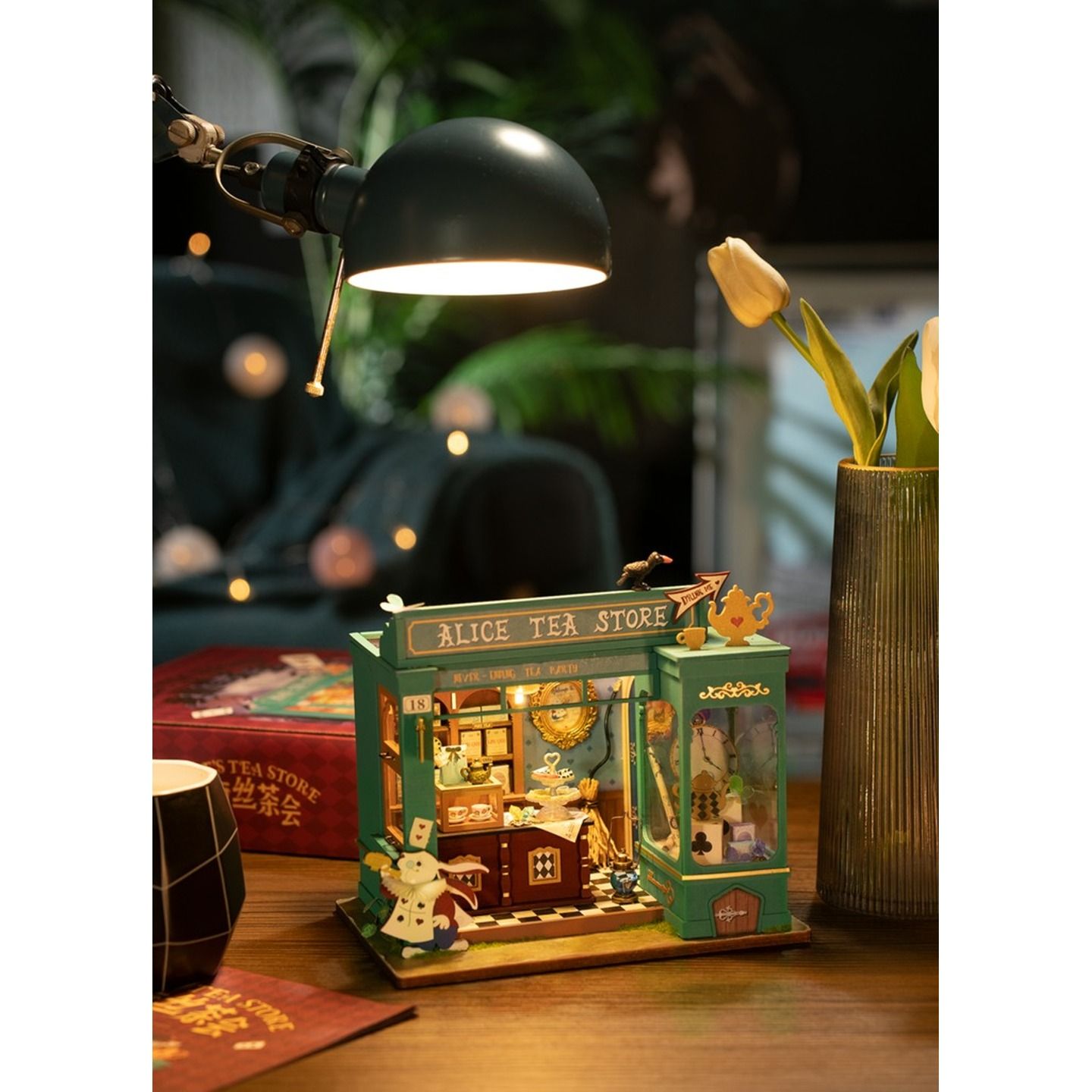 ROKR Alices Tea Store DIY Miniature House Kit