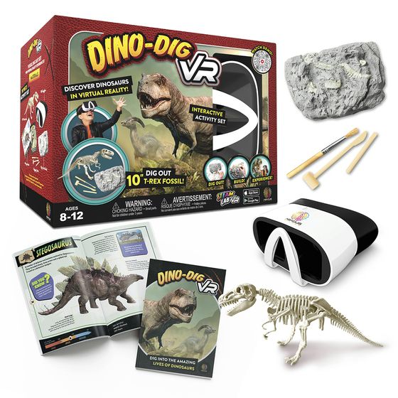 Dino-Dig VR 2.0 – T-Rex Fossil Dig Kit + Virtual Reality Explorer