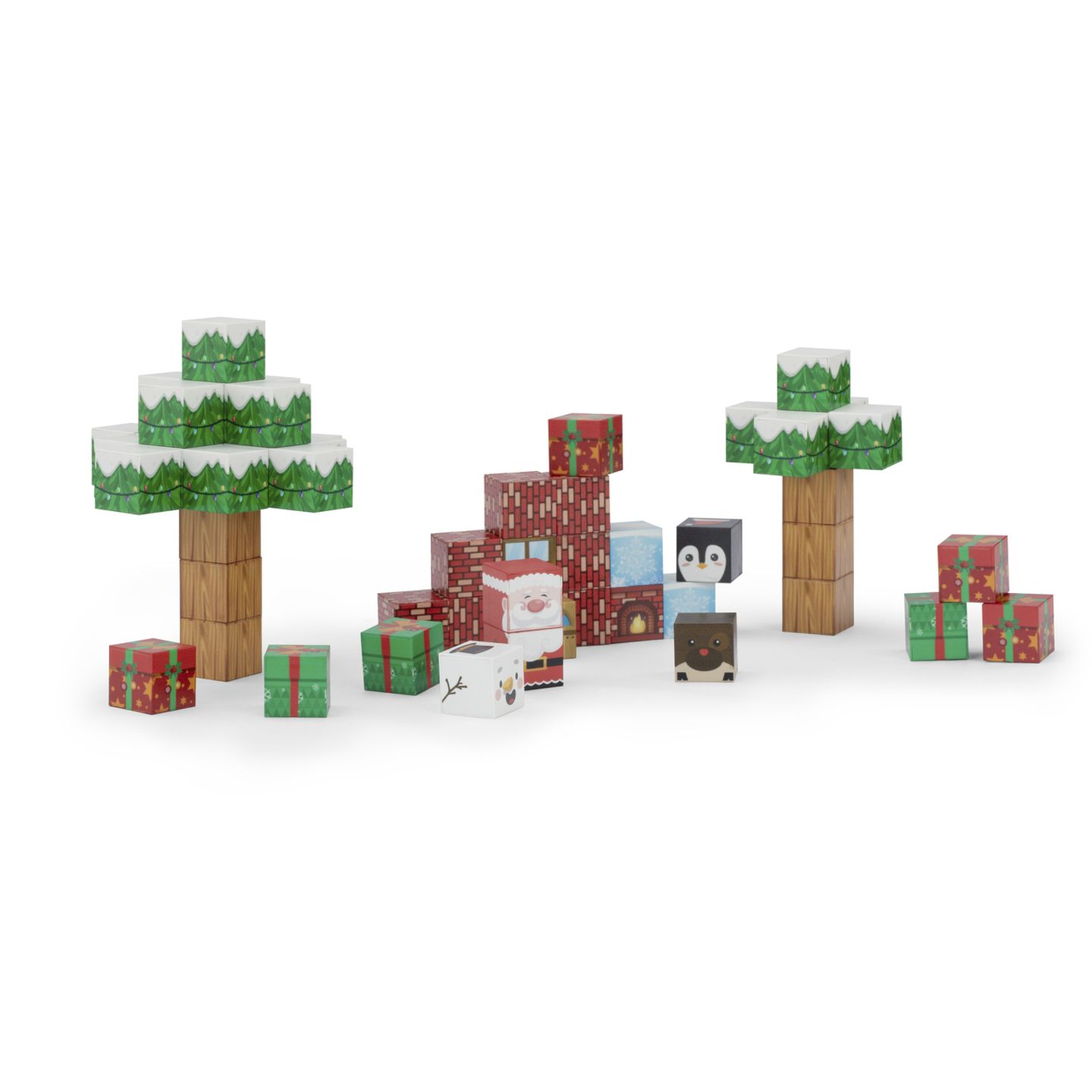 56 Piece Christmas Themed Magnetic Building Blocks