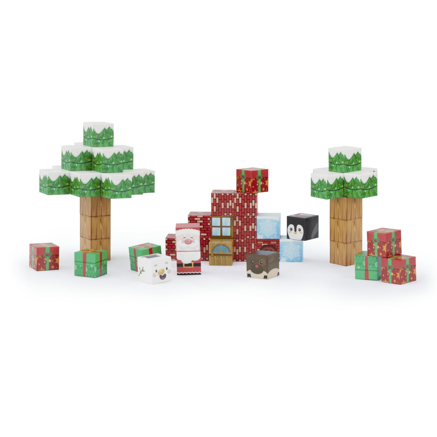 56 Piece Christmas Themed Magnetic Building Blocks
