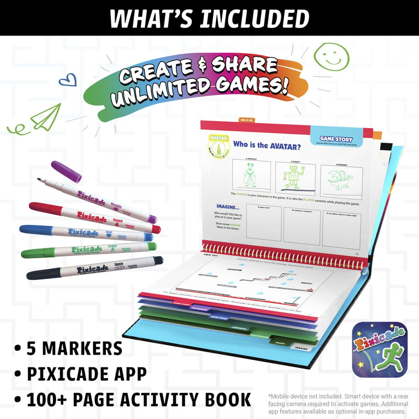Pixicade - Draw Your Own Video Games Set