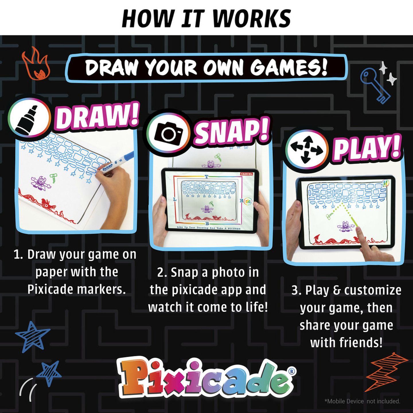 Pixicade - Draw Your Own Video Games Set