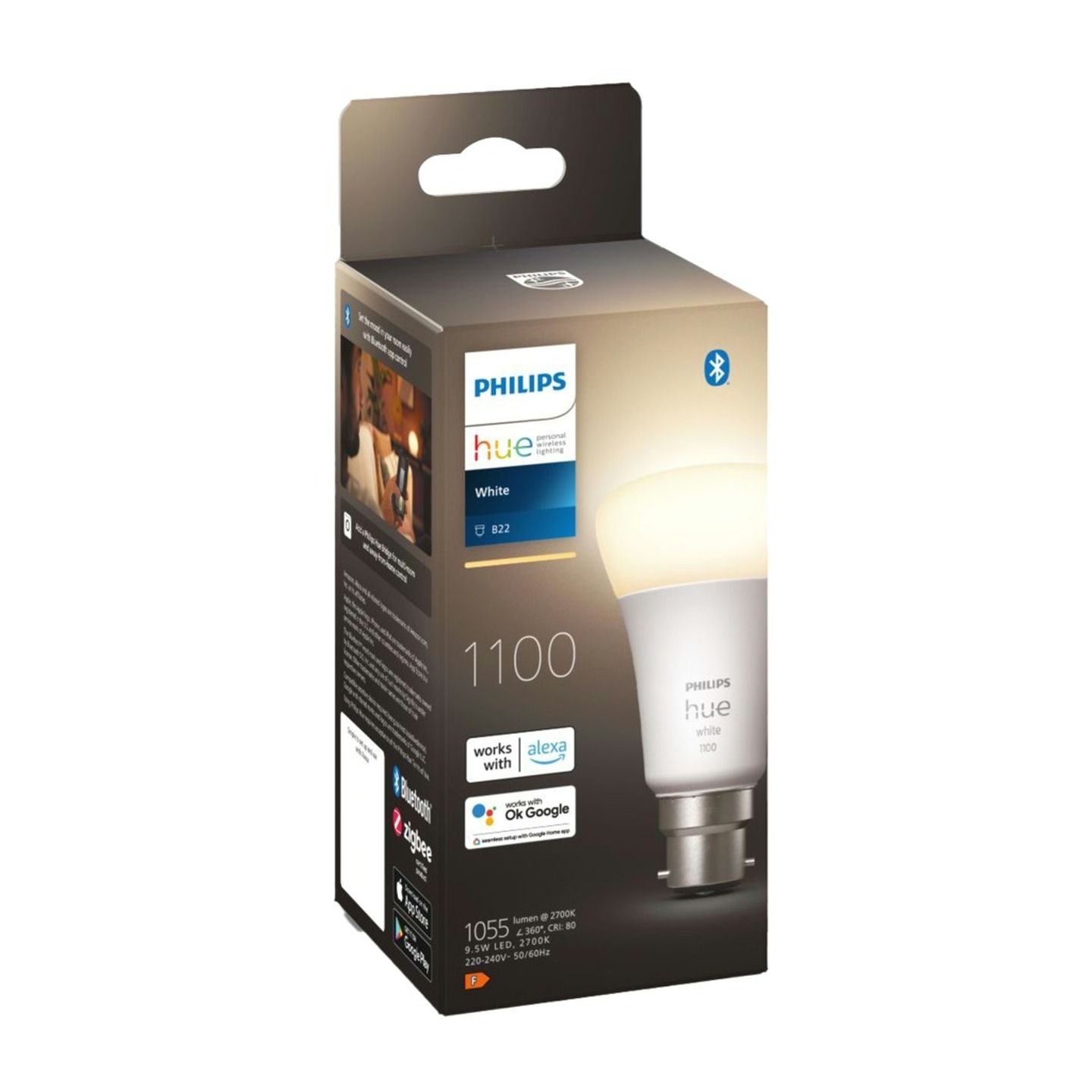 Philips Hue Dimmable 75W Bulb A60 B22 Bluetooth White 