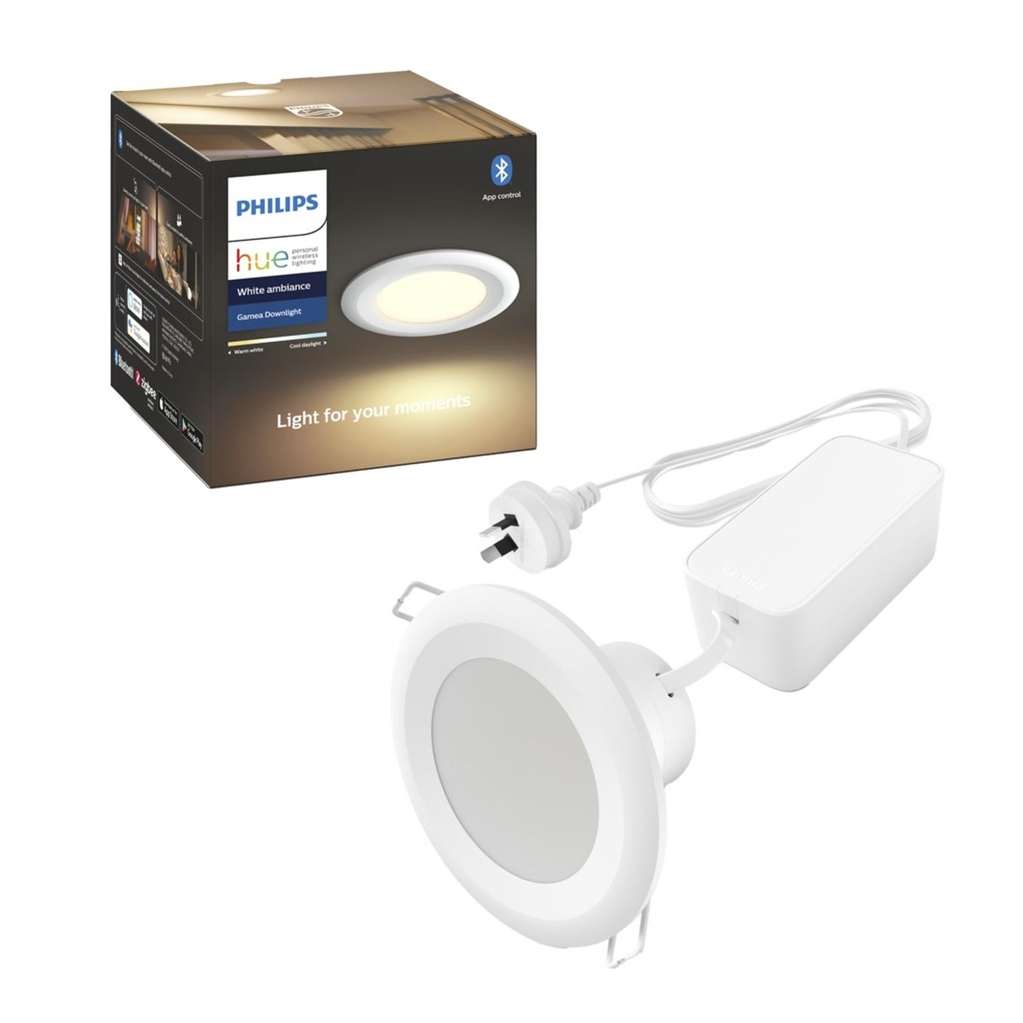 Philips Hue Dimmable Downlight with Bluetooth White 