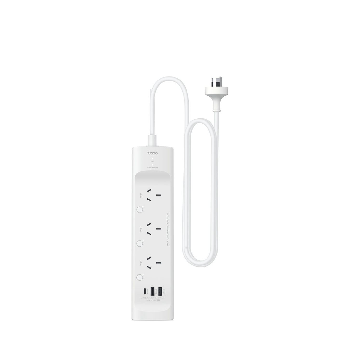 TP-LINK Smart Power Board 3 AC Sockets with 2 x USB A and 1 x USB C  Bluetooth with 1.5 Metre Lead 