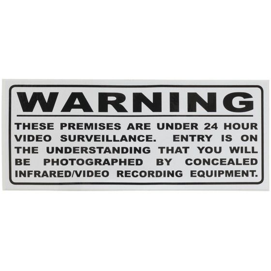 Jaycar Large Surveillance Warning Sticker – Black on White | LA5108