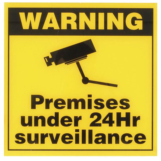 Jaycar Surveillance Warning Sign 300 x 300mm Acrylic Security Deterrent Sign