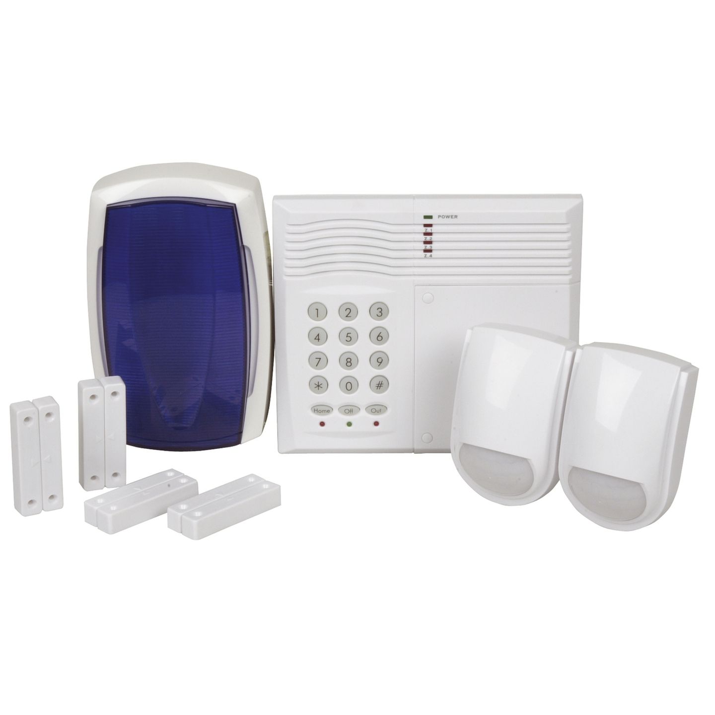 Four Zone Security Alarm System with 2 Wire Technology