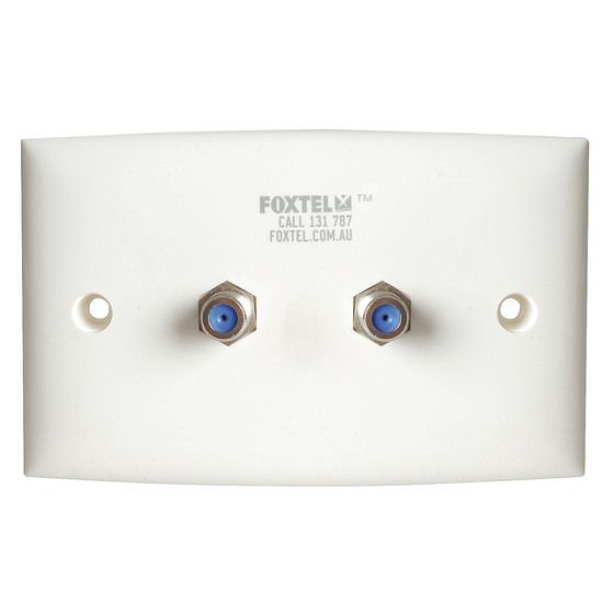 Jaycar Foxtel® Approved Wall Plate – 2× F61 TV Sockets
