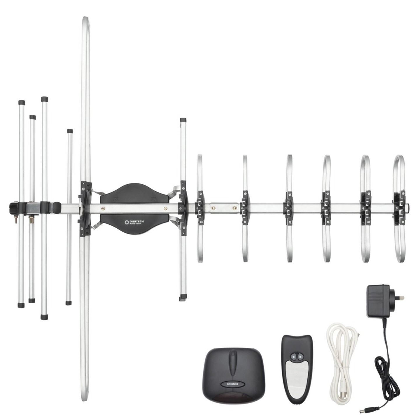 Outdoor UHF/VHF TV Antenna with Rotating Motor