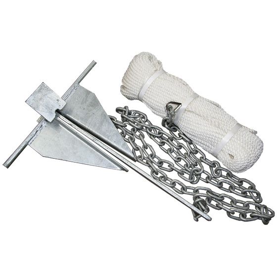 Jaycar Anchor Kit – 50m Rope, 2m Galvanised Chain & 3.6kg Anchor