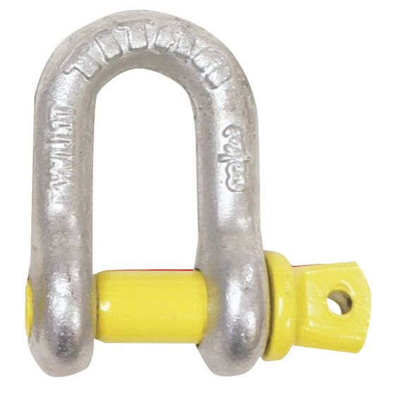 Canada Metal Titan™ 8mm Dee Shackle – 750kg WLL, Hot-Dip Galvanised (Yellow Pin)