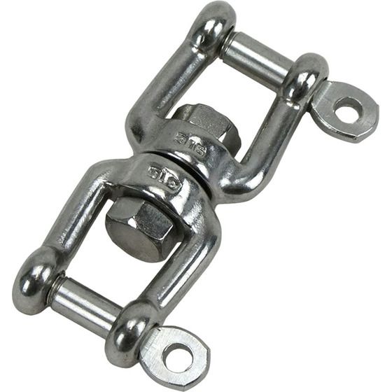 Jaycar 6mm Fork Anchor Swivel – 316 Stainless Steel – 1200kg Max Breaking Strain