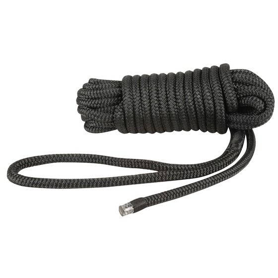 BLACK POLYPROPYLENE MOORING/DOCK LINE 20MM X 20M