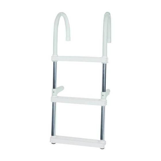Oceansouth 3-Step Aluminium Boat Ladder – Hooks Over Gunwale, Folds Flat