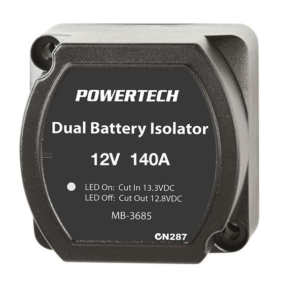 Powertech 140A Dual Battery Isolator (VSR) for Automotive & Outdoor Setups