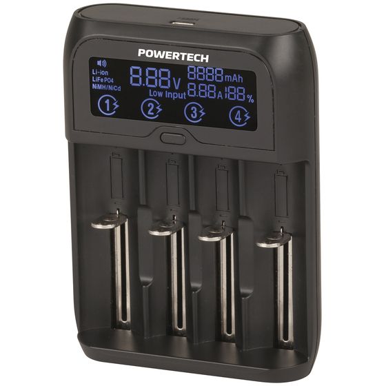 4-Channel Universal Fast Battery Charger with LCD Display