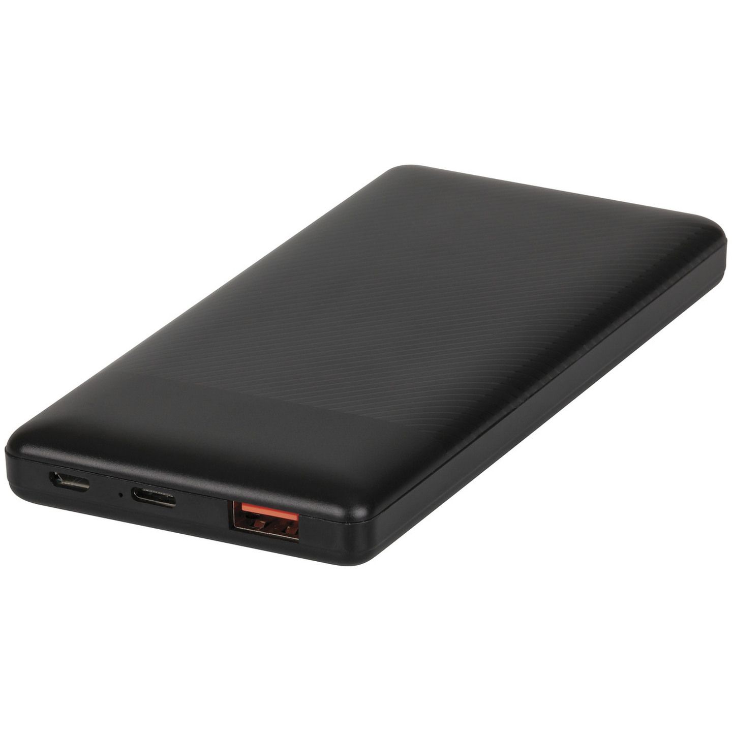 Powertech 10000mAh Power Bank with USB-C and USB-A Ports in Black