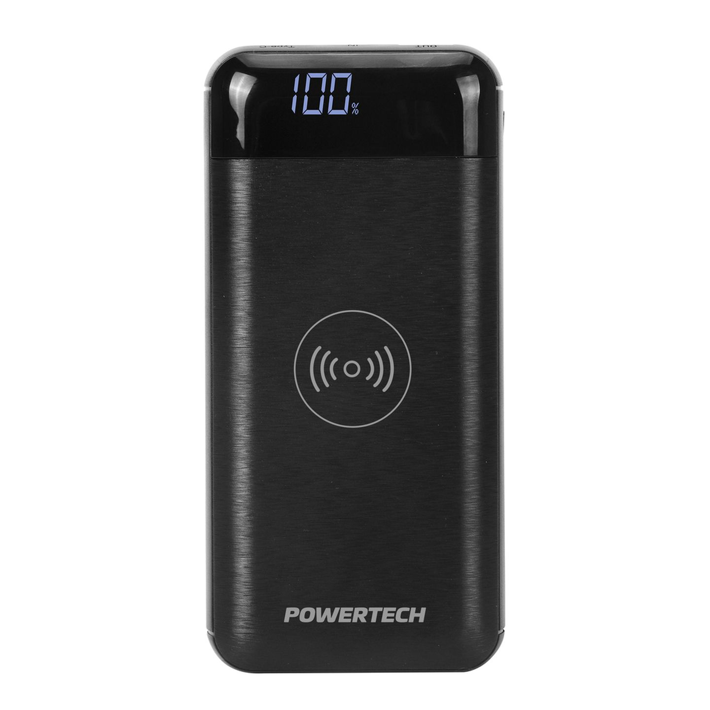 Powertech 20000mAh Power Bank with 2 x USB and Wireless Charger in Black