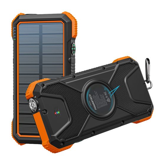 Jaycar 20,000mAh Water-Resistant Power Bank – Wireless Qi + Solar Recharging