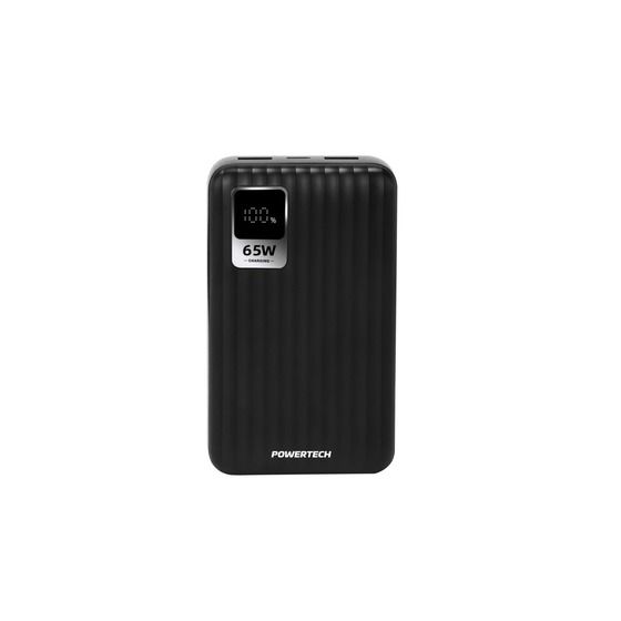 Jaycar PD65W 20,000mAh Travel Power Bank – Dual USB-A, Two Built-in USB-C Cables, LED Display