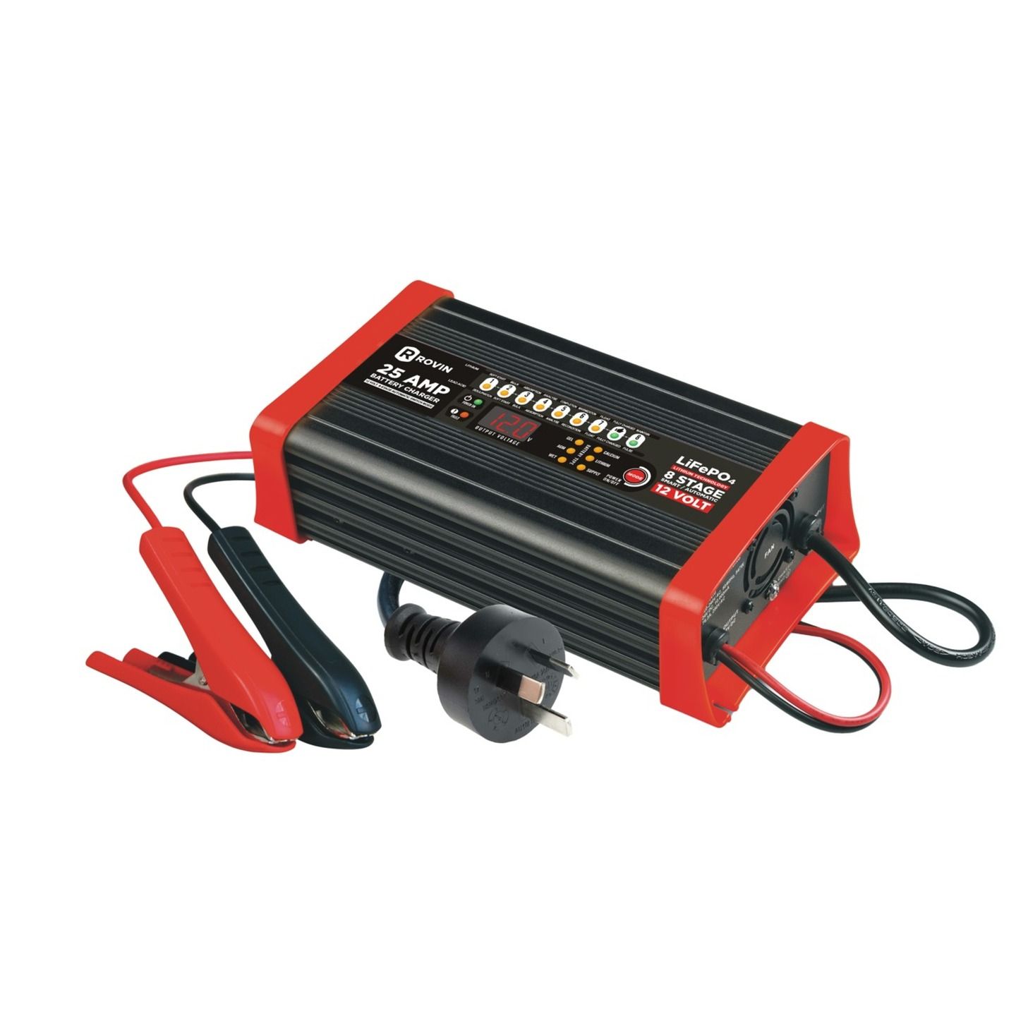 12V 25A 8-Step Lead Acid and Lithium Battery Charger