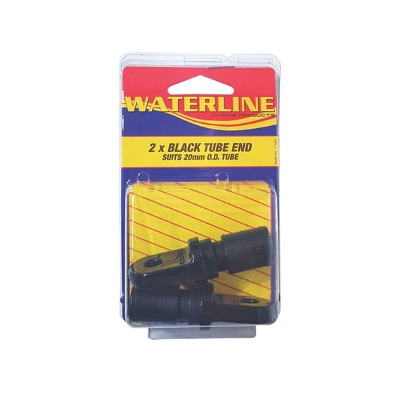 Tube End Cap with Line – Black, 20mm, Fits 16mm Tube, Pack of 2 (Jaycar)
